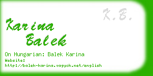 karina balek business card